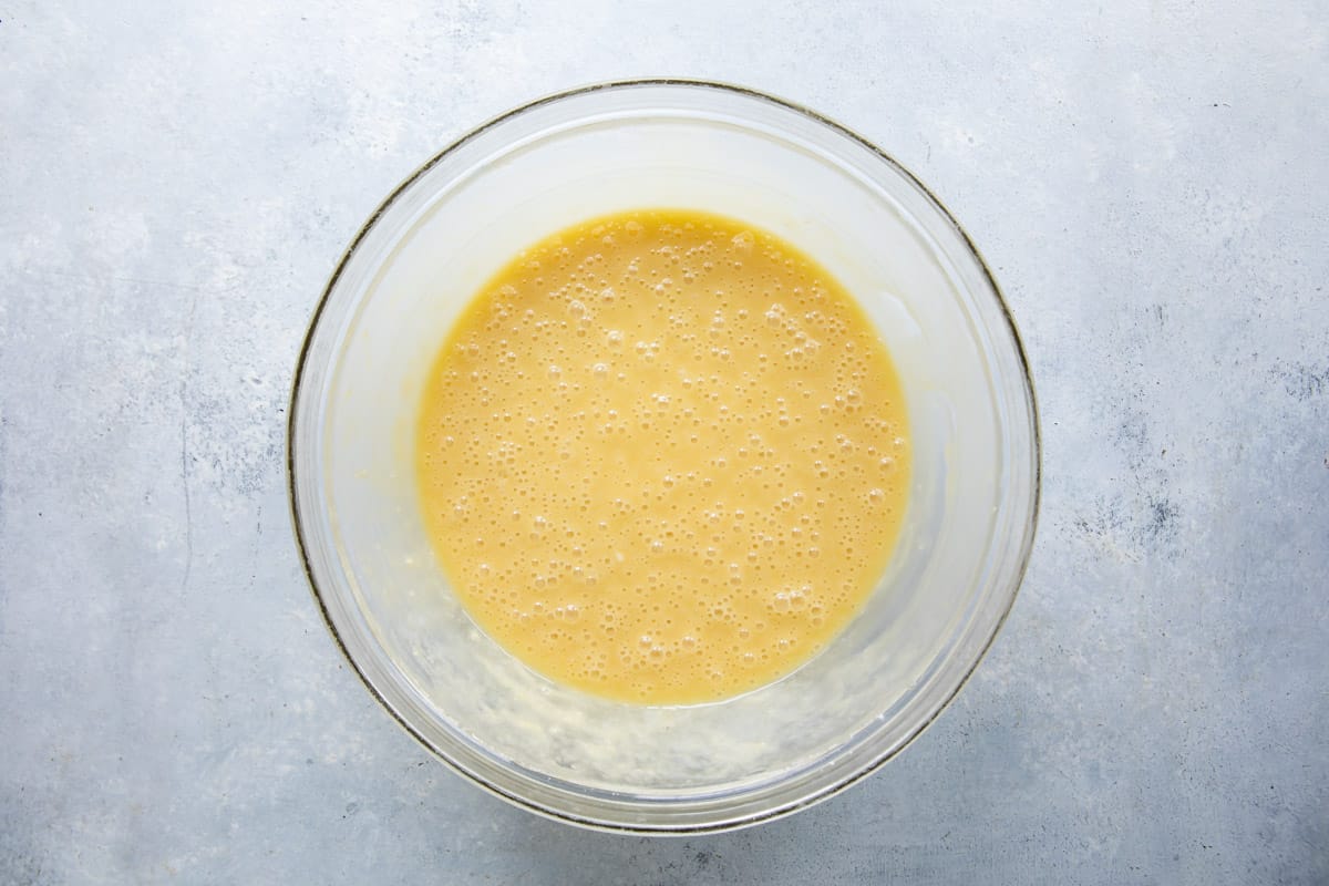 Coconut cake batter in a bowl.