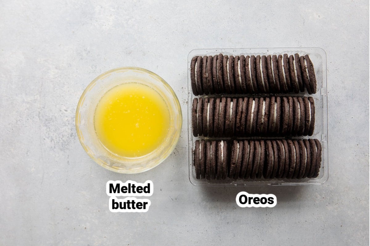 Ingredients for oreo crust.
