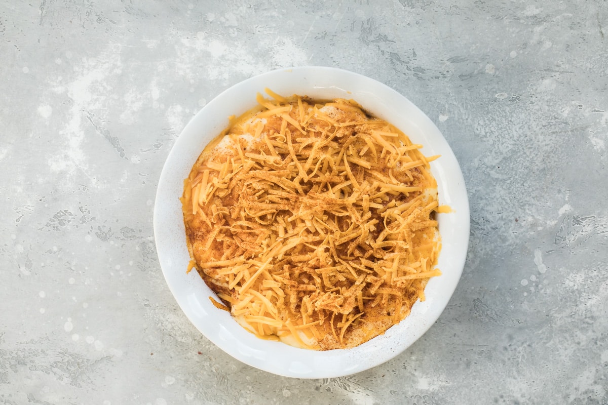 Unbaked au gratin potatoes.