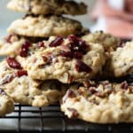 A baking rack full of Breakfast cookies.