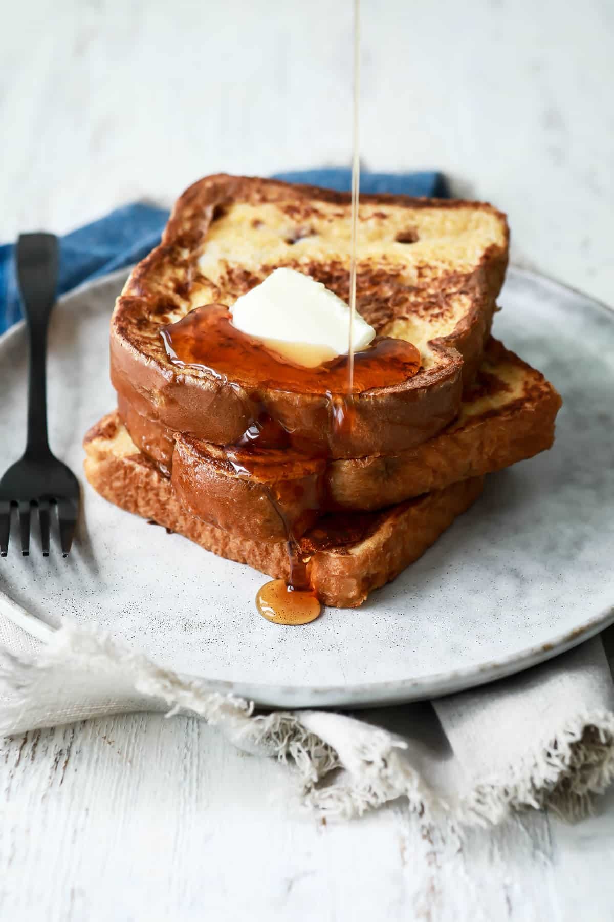 A plate of classic French toast.