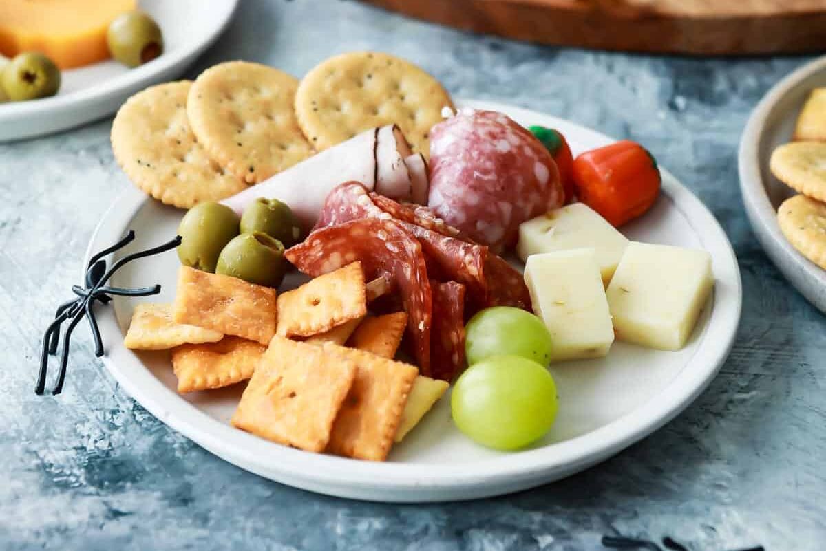 A Halloween charcuterie board.