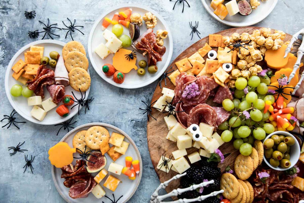 A Halloween charcuterie board.