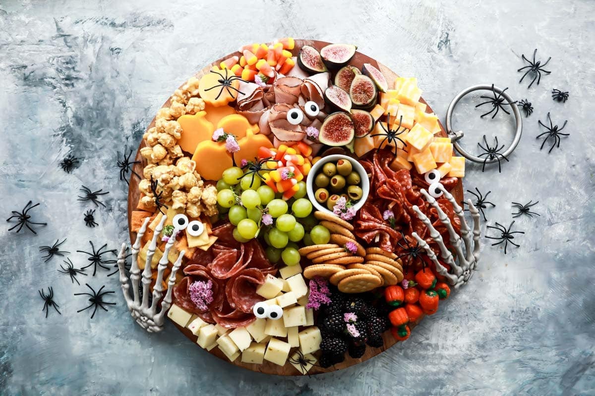 A Halloween charcuterie board.