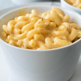Bowls of homemade mac and cheese.