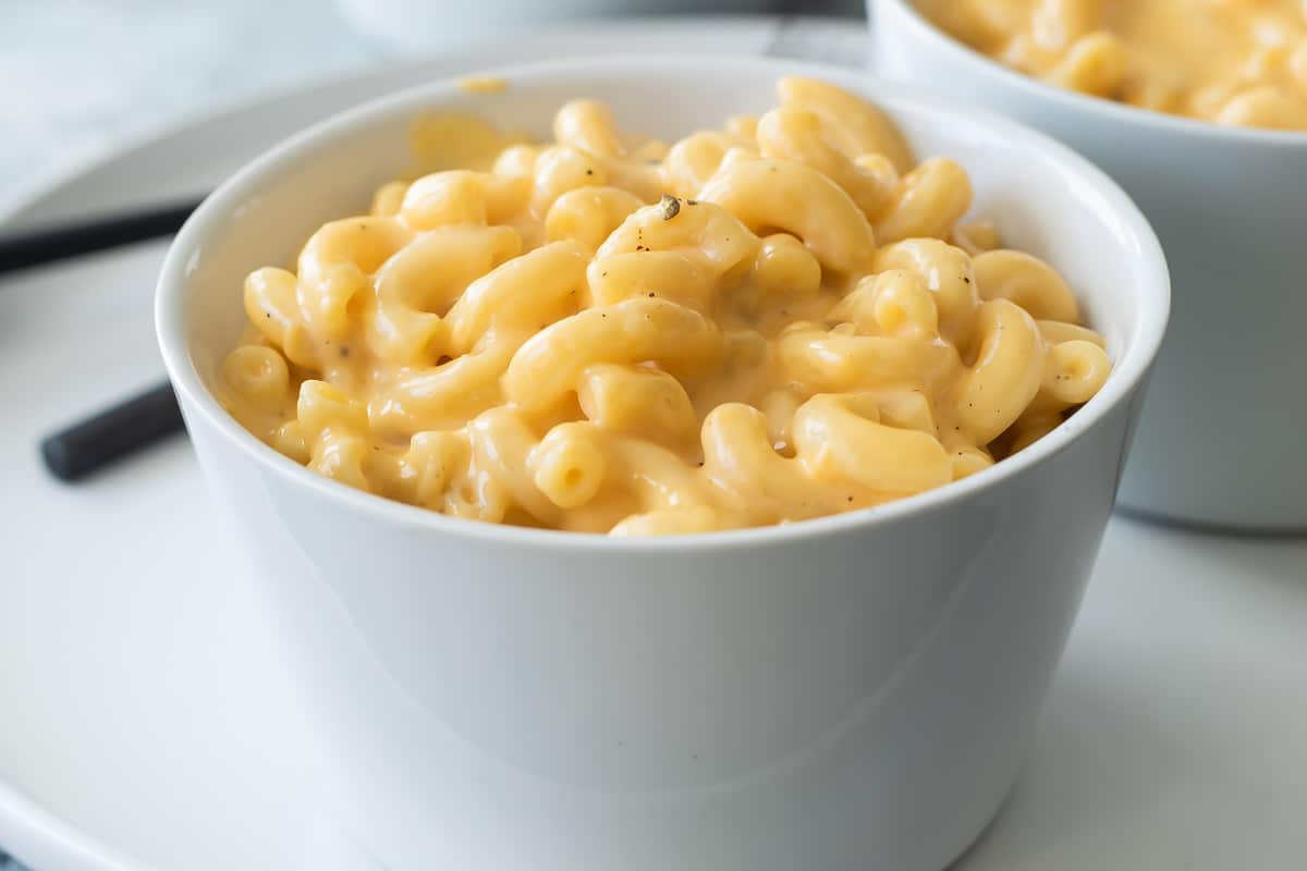 Bowls of homemade mac and cheese.