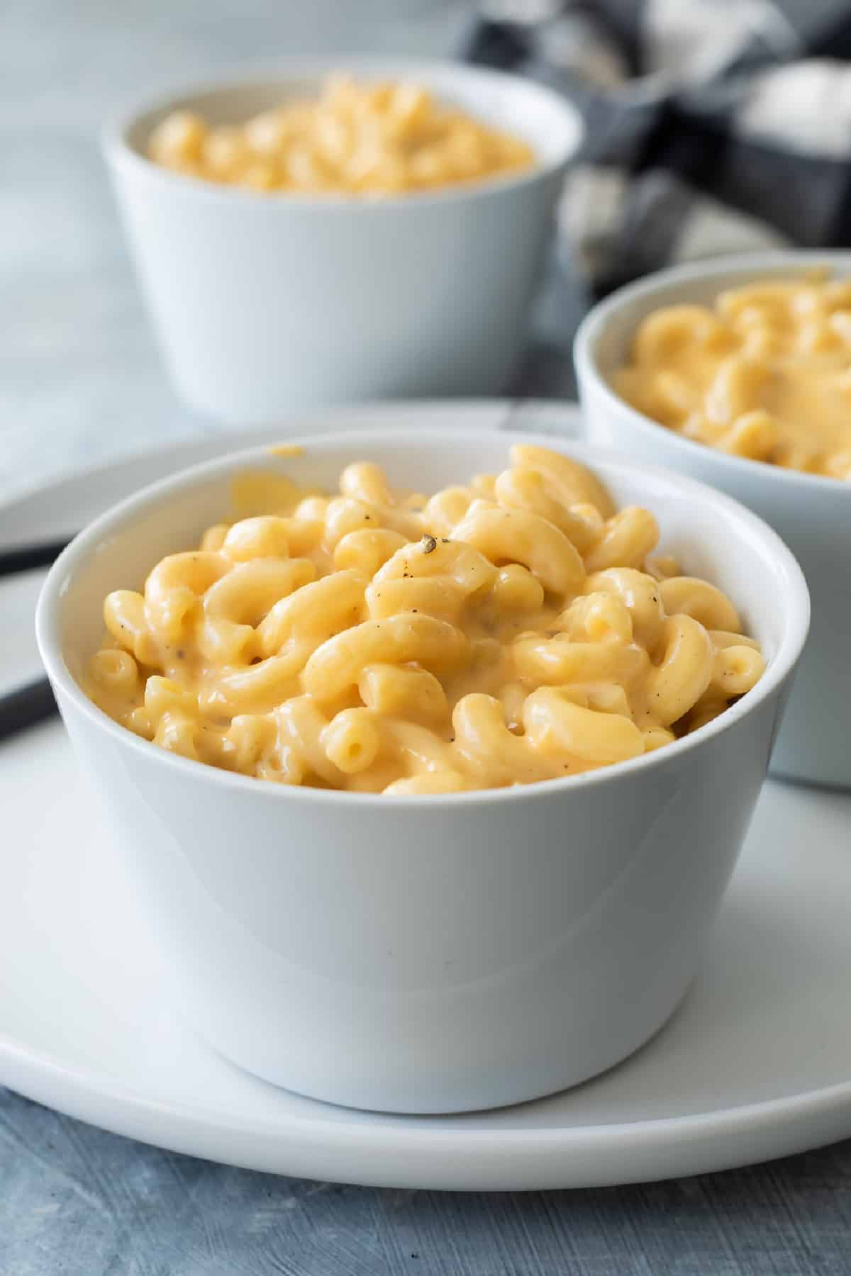 Bowls of homemade mac and cheese.