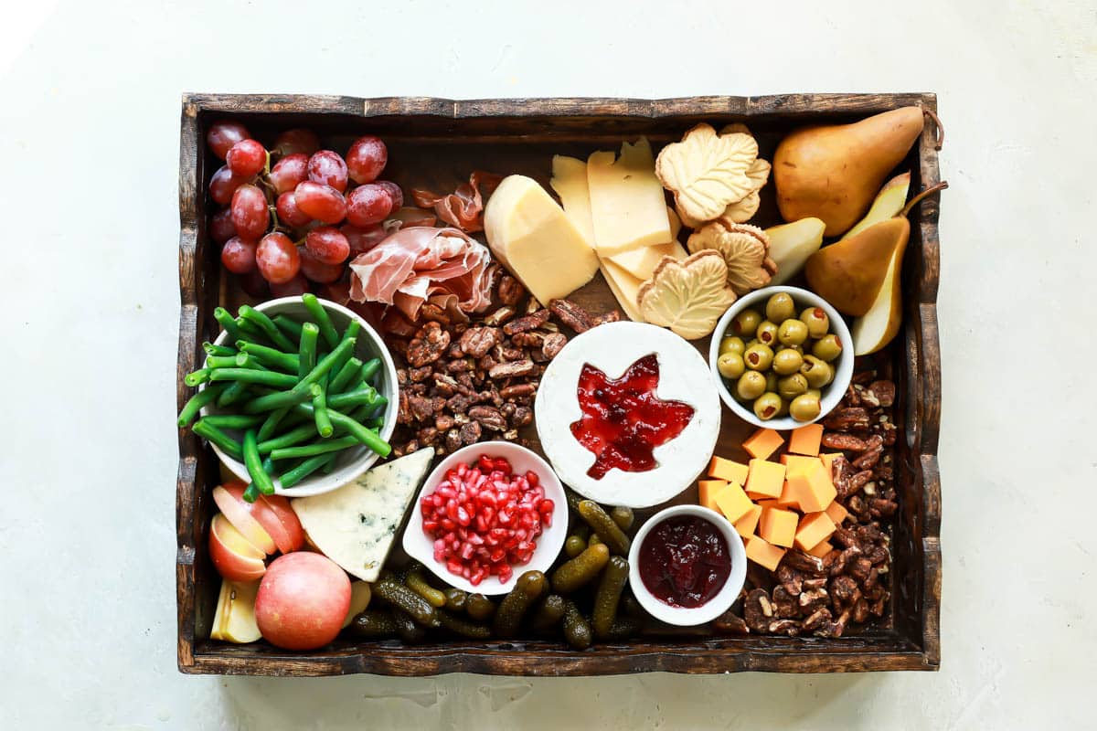 A Thanksgiving charcuterie board.