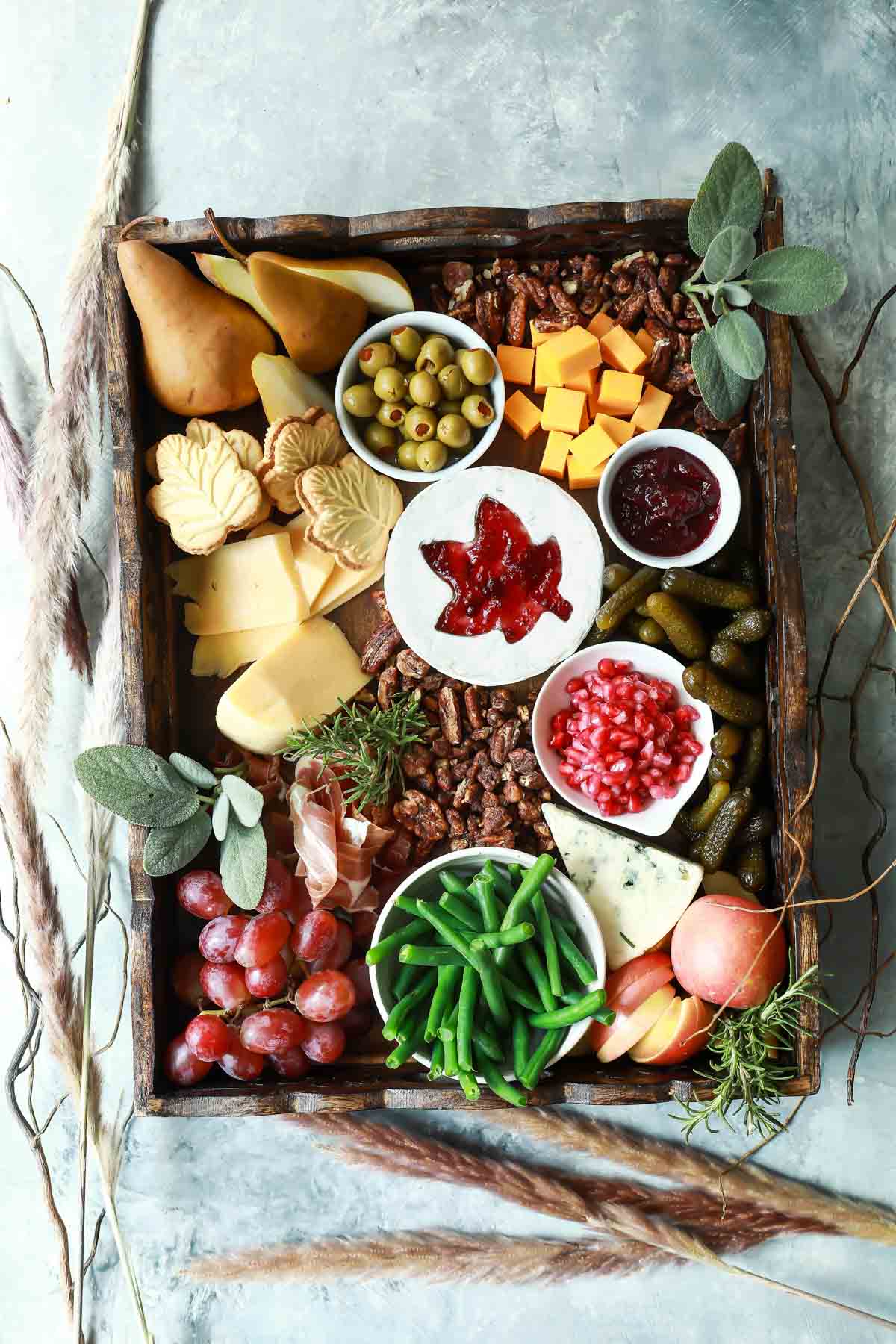 A Thanksgiving charcuterie board.