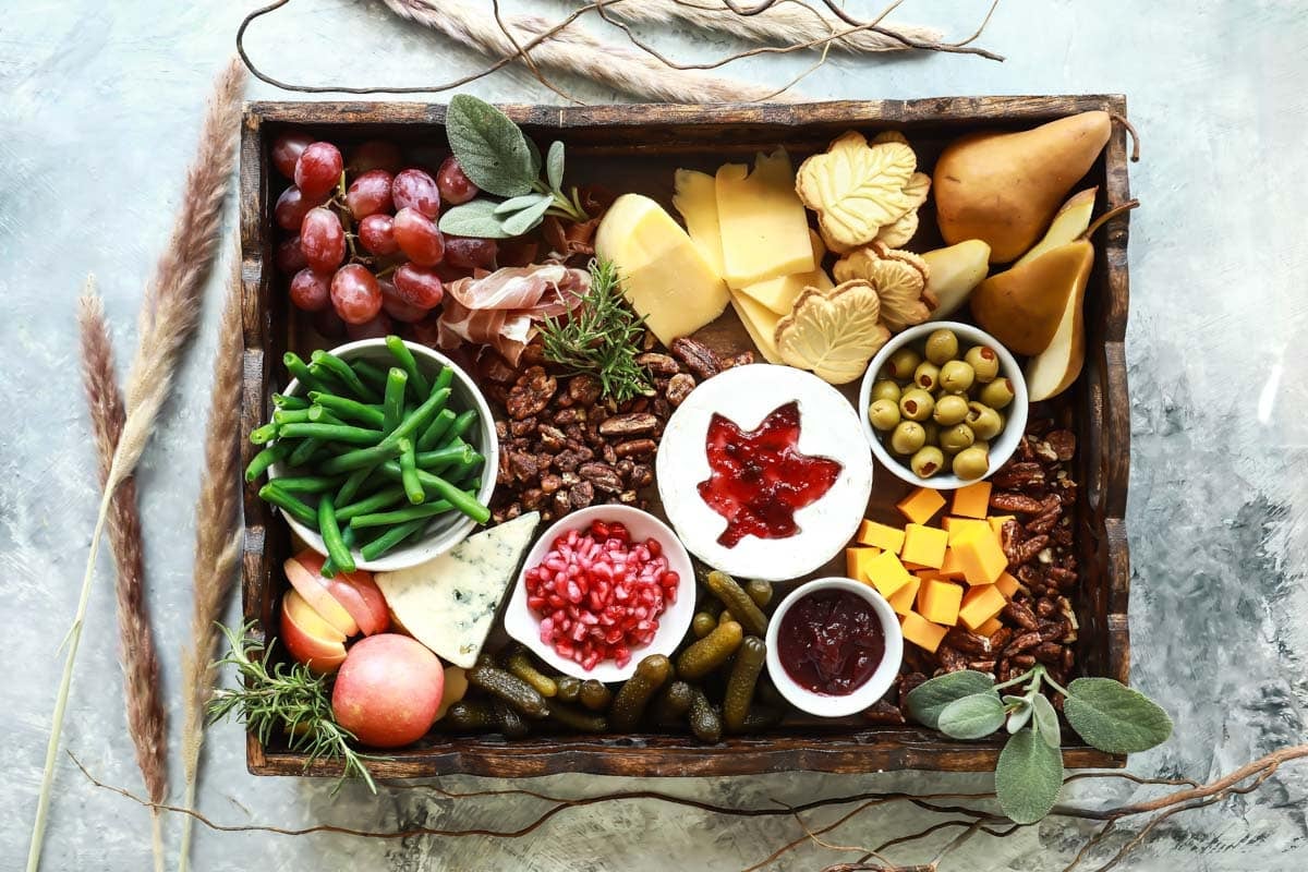 A Thanksgiving charcuterie board.