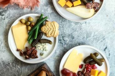 Plates of charcuterie for Thanksgiving.