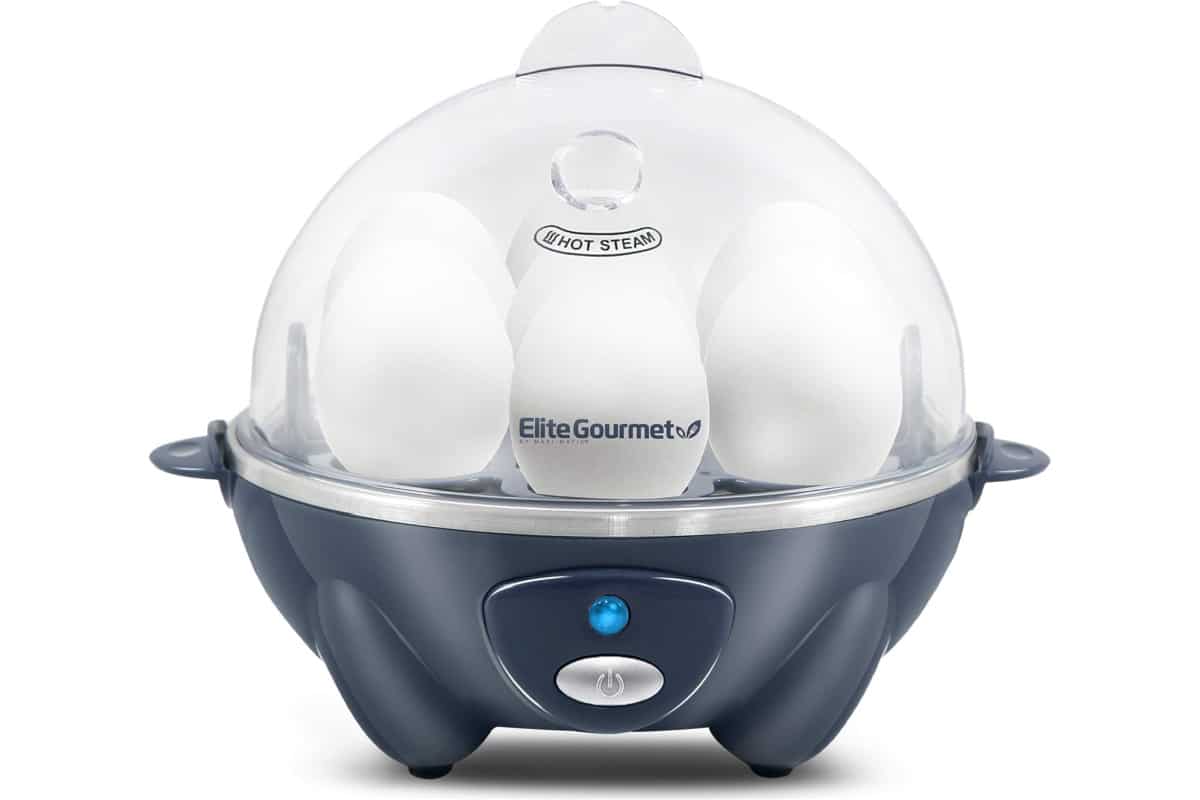 Elite Gourmet Easy Electric 7 Egg Capacity Soft, Medium, Hard-Boiled Cooker Poacher, Scrambled, Omelet Maker with Auto Shut-Off and Buzzer, BPA Free