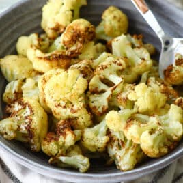 A bowl of air fryer cauliflower.