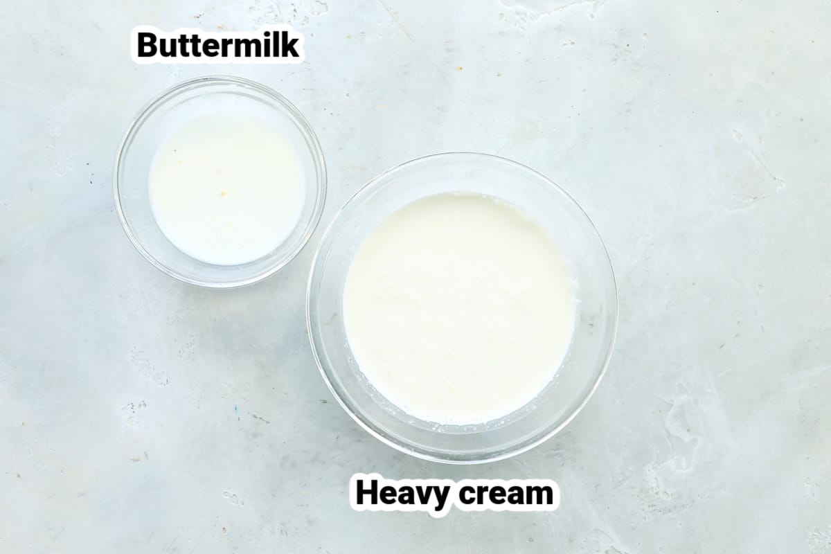 Labeled ingredients for Crème Fraîche.