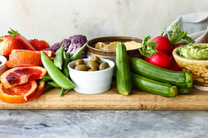 A vegan charcuterie board.