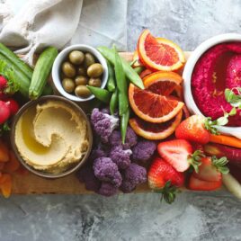 A vegan charcuterie board.
