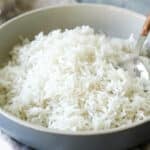 A bowl of fluffy, tender basmati rice.