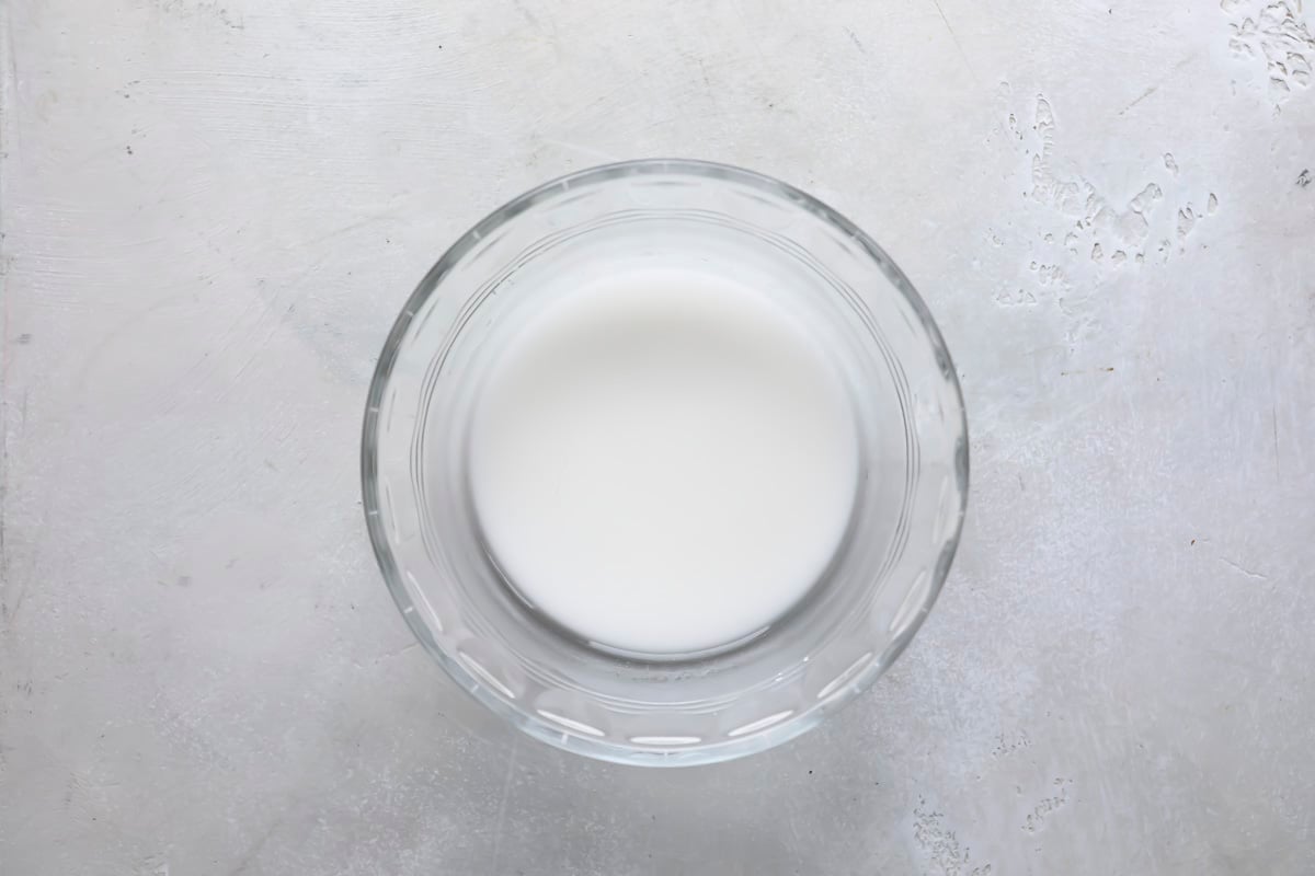 Corn starch and water in a bowl for stir fry sauce.