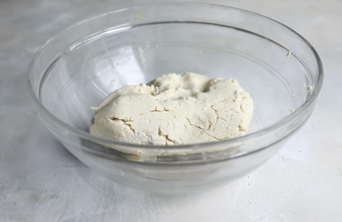 Bowl of masa for tortillas.
