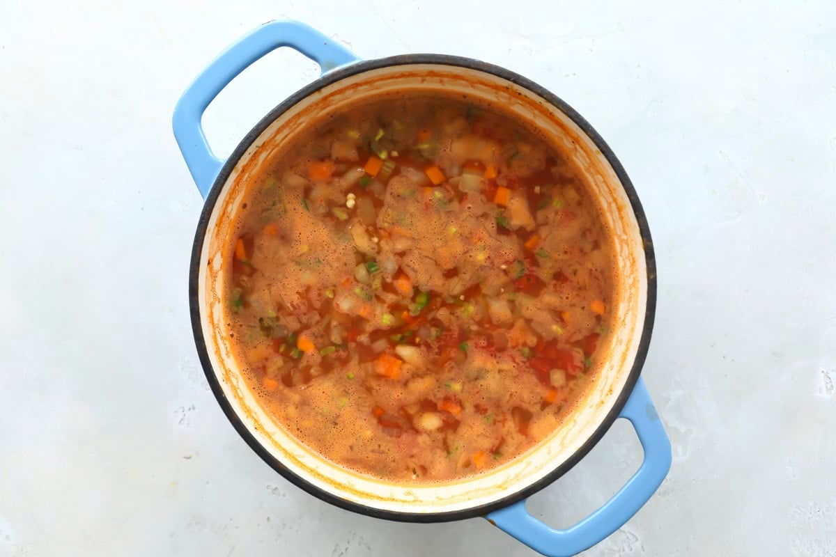 A bowl of Mexican fish soup (sopa de pescado).