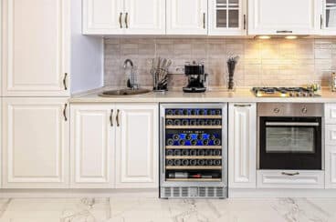 Antarctic Star 24 Inch Wine Fridge, 52 Bottle Wine Cooler Refrigerator. 39-64°F Dual Zone Wine Refrigerator Glass Door, Built in or Freestanding Under Counter Fridge for Home Bar Office