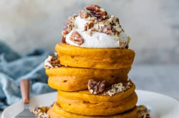 A stack of pumpkin pancakes.