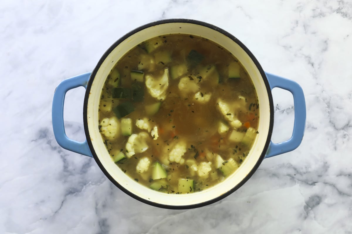 A pot of ribollita (Italian bread soup).